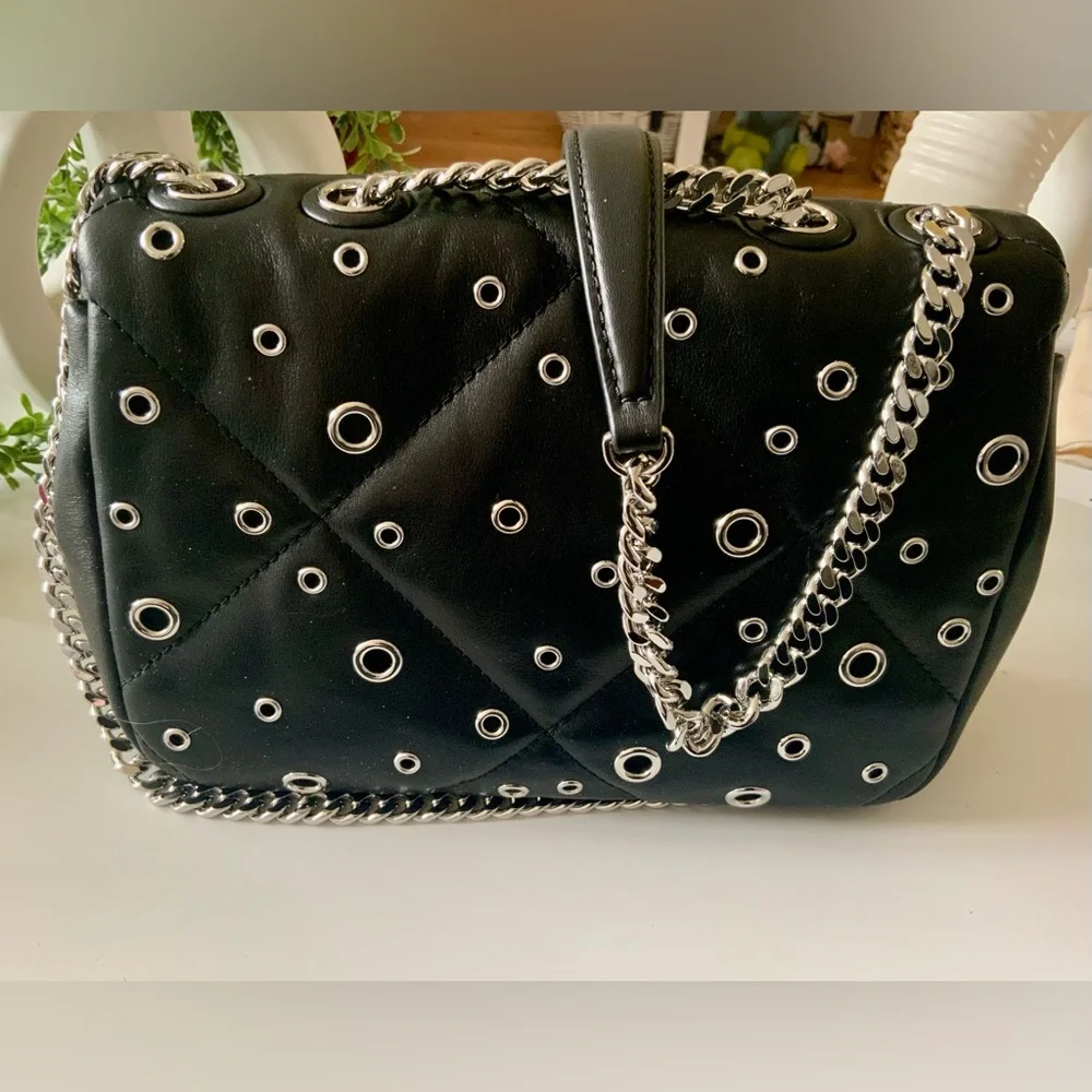 NWT TORY BURCH WILLA LEATHER GROMMETS SHOULDER CROSSBODY BAG - Picture 7 of 12